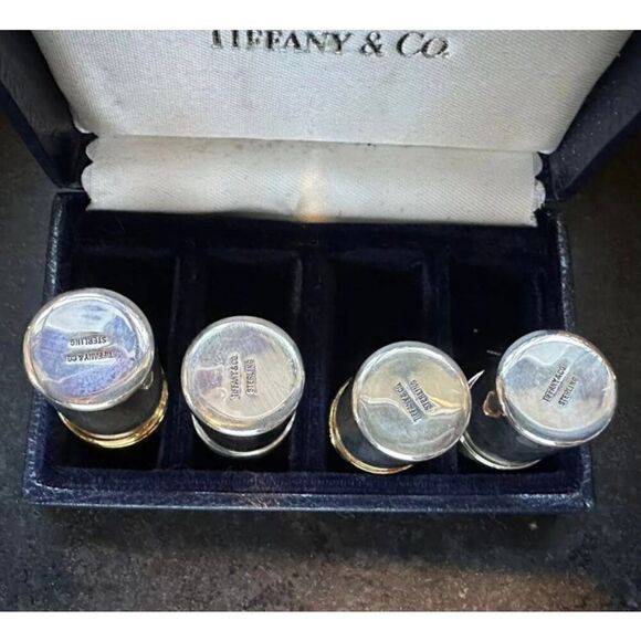 Tiffany & Co Estate Salt Pepper Shakers with Box Sterling Silver TIF742 - Picture 4 of 12